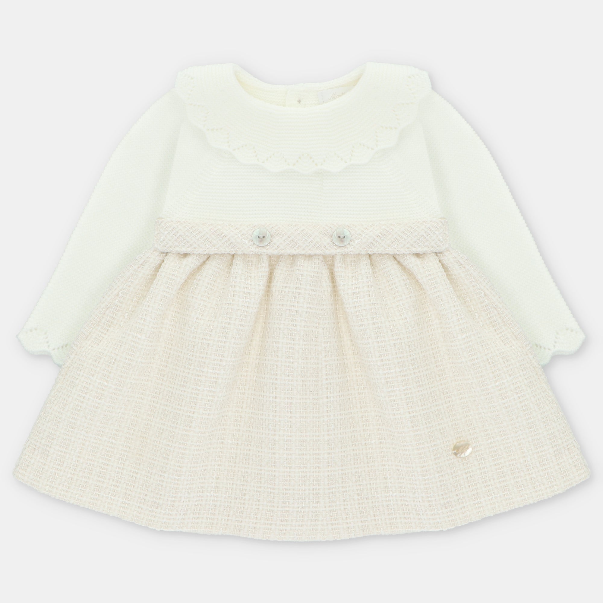 Vestido De Punto De Tela Derby Para Niña