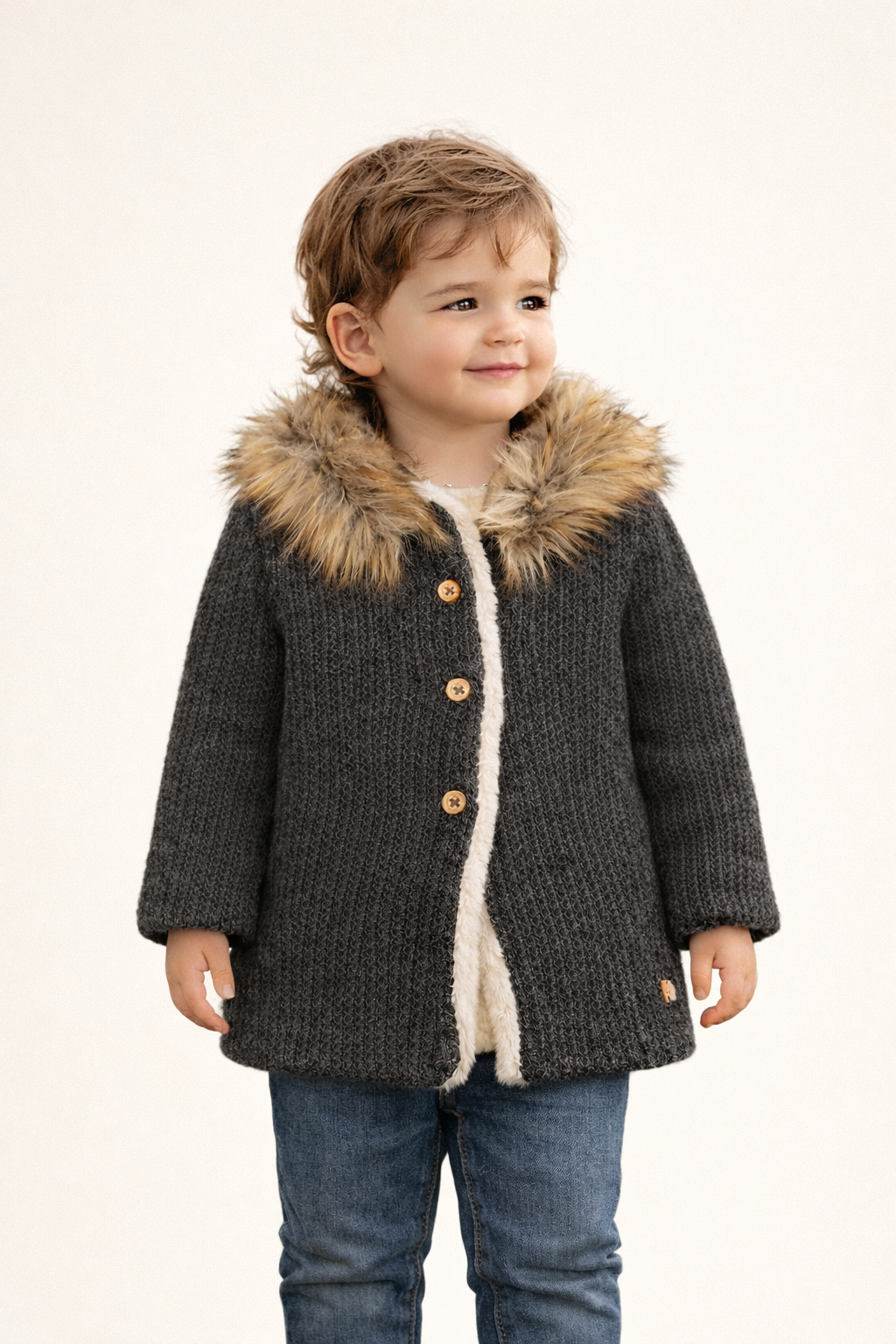 Abrigo Con Pelo Sintético "Trasno"